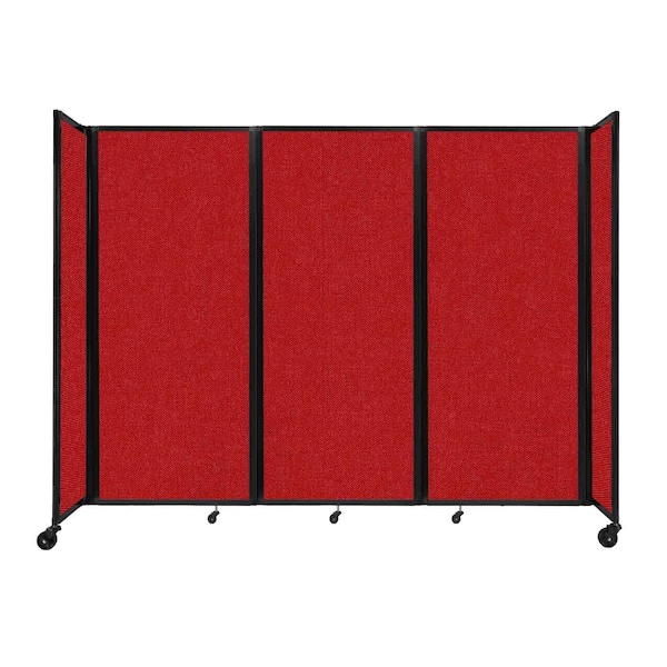 Room Divider 360 Folding Portable Partition 8'6" x 6'10" Red Fabric